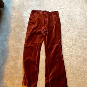 Burnt orange velvet pants - size 12, bootcut